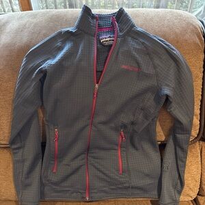 Patagonia R1 Full Zip Fleece Jacket Grayish Blue /pink Womens S